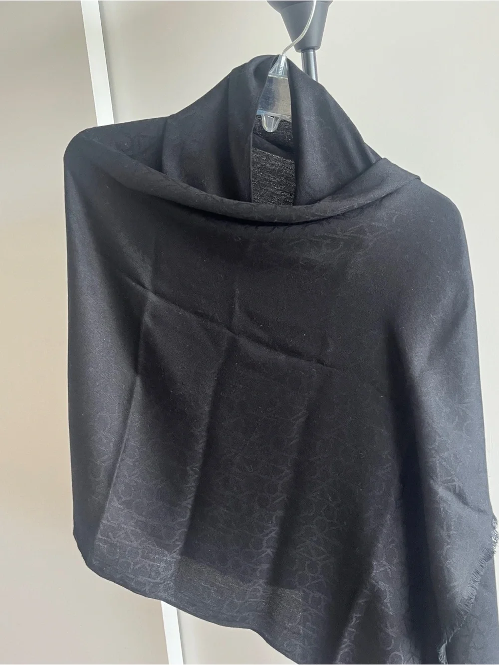 Calvin Klein Black Stylish Modern Scarf Women's Logo Printed  28